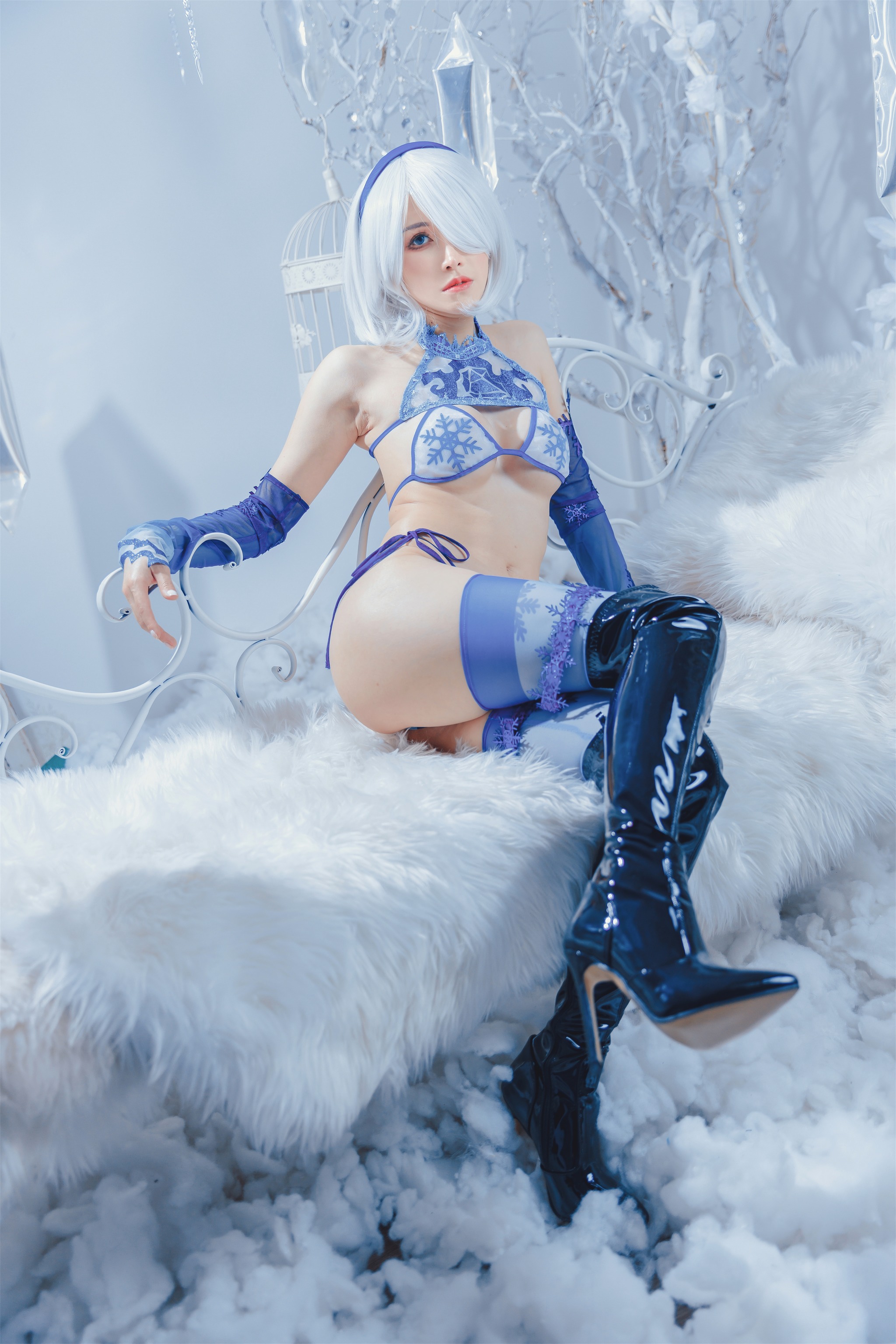 图片[1]-鹿八岁baby – NO.030 尼尔：机械纪元 2B冰雪[33P]-XikXak
